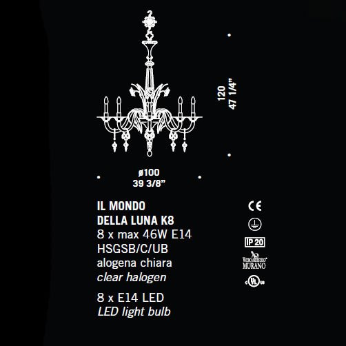 Люстра De Majo IL MONDO DELLA LUNA K8 0ILMO0K08 Люстра De Majo IL MONDO DELLA LUNA K8 0ILMO0K08