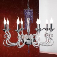 Люстра Euroluce Venice Superlux L8 silver white blue violet Люстра Euroluce Venice Superlux L8 silver white blue violet