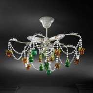 Потолочная люстра Beby Group Fruit 108/3 White Leather 01 multi murano Потолочная люстра Beby Group Fruit 108/3 White Leather 01 multi murano