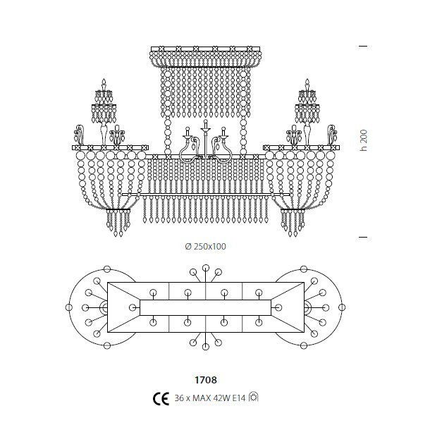 Подвесной светильник Sylcom Impero 1708 ARG CR