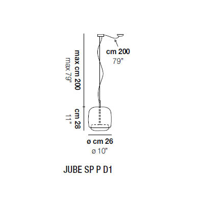 Подвесной светильник Vistosi Jube SP P D1 FU/BC OS Подвесной светильник Vistosi Jube SP P D1 FU/BC OS
