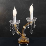 Настольная лампа Beby Group Novecento 790/2L Light gold CUT CRYSTAL Настольная лампа Beby Group Novecento 790/2L Light gold CUT CRYSTAL