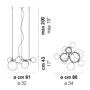 Подвесной светильник Vistosi Puppet Ring PUPPET RING SP 7 CR/TR Подвесной светильник Vistosi Puppet Ring PUPPET RING SP 7 CR/TR