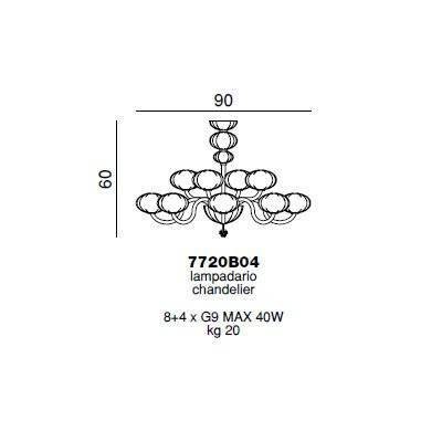 Потолочная люстра Beby Group Gloss 7720B04 Chrome Rosa Vintage Потолочная люстра Beby Group Gloss 7720B04 Chrome Rosa Vintage
