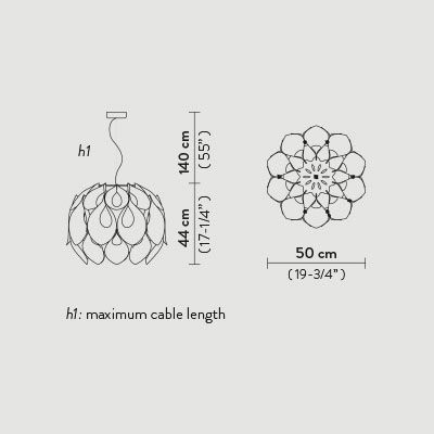 Подвесной светильник Slamp Flora SUSPENSION M PEWTER FLO85SOS0002PE000 Подвесной светильник Slamp Flora SUSPENSION M PEWTER FLO85SOS0002PE000