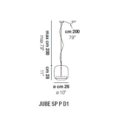 Подвесной светильник Vistosi Jube SP P D1 TB/BC OS Подвесной светильник Vistosi Jube SP P D1 TB/BC OS
