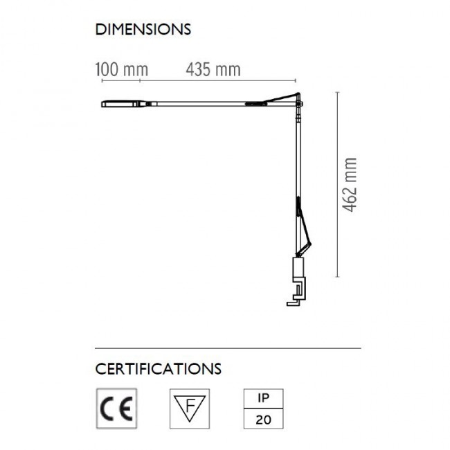 Настольная лампа Flos Kelvin LED Clamp Anthracite F3301033 Настольная лампа Flos Kelvin LED Clamp Anthracite F3301033