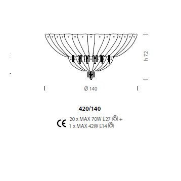 Потолочный светильник Sylcom Manin 420/140 AMB