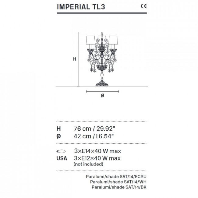 Настольная лампа Masiero Imperial TL3 G04 Cut