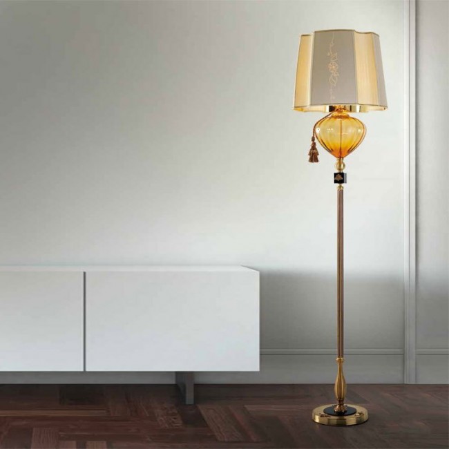 Торшер Euroluce Orfeo PT1 gold Amber Торшер Euroluce Orfeo PT1 gold Amber