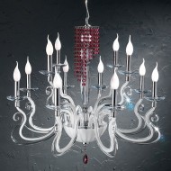 Люстра Euroluce Venice Superlux L8+4 silver white red Люстра Euroluce Venice Superlux L8+4 silver white red