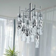 Люстра IDL Bamboo 423/8 chrome / Murano glass with chrome plated band Люстра IDL Bamboo 423/8 chrome / Murano glass with chrome plated band