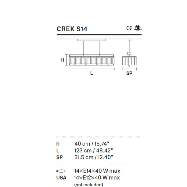 Подвесной светильник Masiero Crek S14 Подвесной светильник Masiero Crek S14
