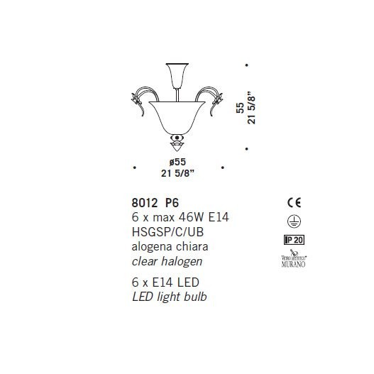 Потолочный светильник De Majo 8012 P6 080120P00 Потолочный светильник De Majo 8012 P6 080120P00