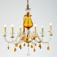 Люстра Euroluce Flora L6 gold Amber Люстра Euroluce Flora L6 gold Amber