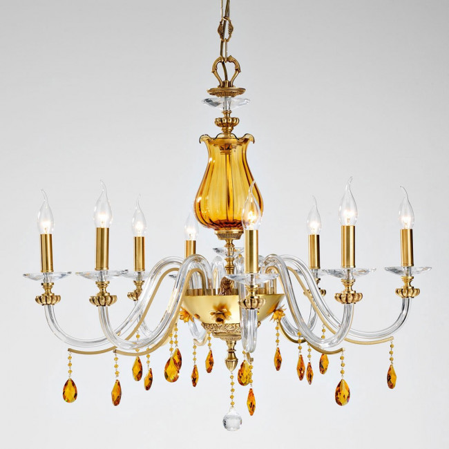 Люстра Euroluce Flora L6 gold Amber Люстра Euroluce Flora L6 gold Amber