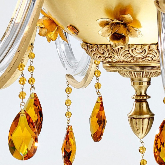 Люстра Euroluce Flora L6 gold Amber Люстра Euroluce Flora L6 gold Amber