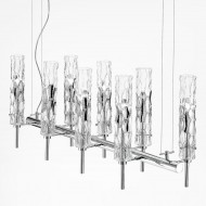 Люстра IDL Bamboo 496/8 chrome / Murano Glass with chrome plated band Люстра IDL Bamboo 496/8 chrome / Murano Glass with chrome plated band