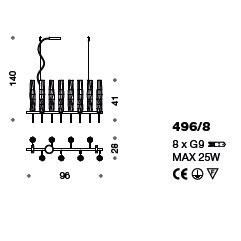 Люстра IDL Bamboo 496/8 chrome / Murano Glass with chrome plated band Люстра IDL Bamboo 496/8 chrome / Murano Glass with chrome plated band
