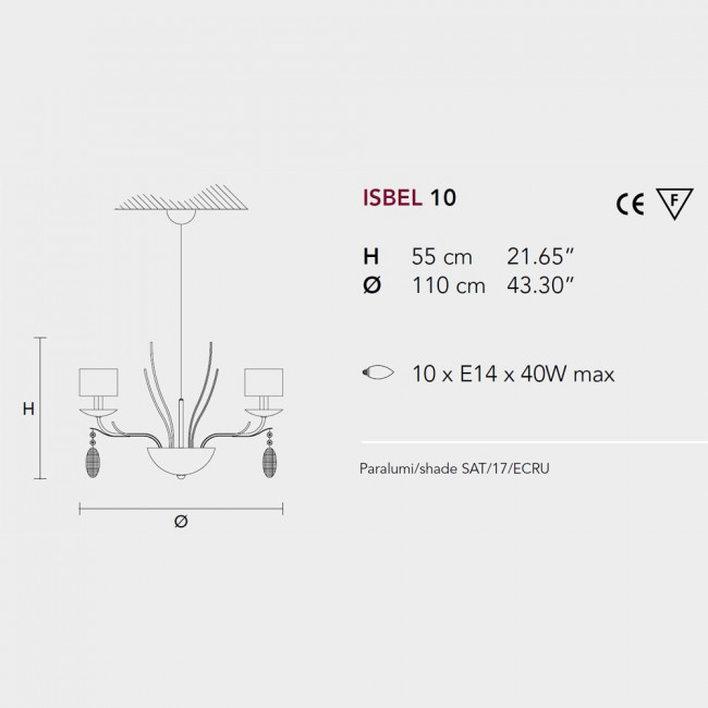 Люстра Masiero Isbel 10 G07