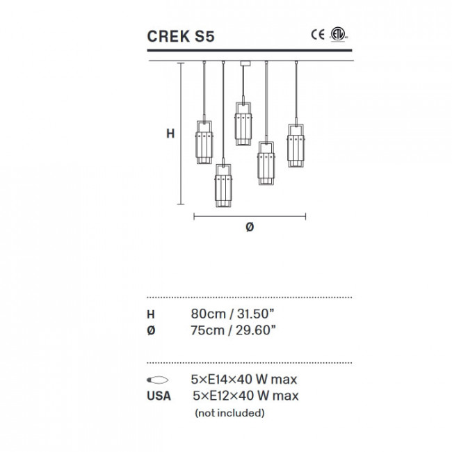 Подвесной светильник Masiero Crek S5 Подвесной светильник Masiero Crek S5