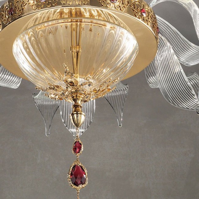 Потолочный светильник Euroluce Julienne PL8 Gold Clear Потолочный светильник Euroluce Julienne PL8 Gold Clear