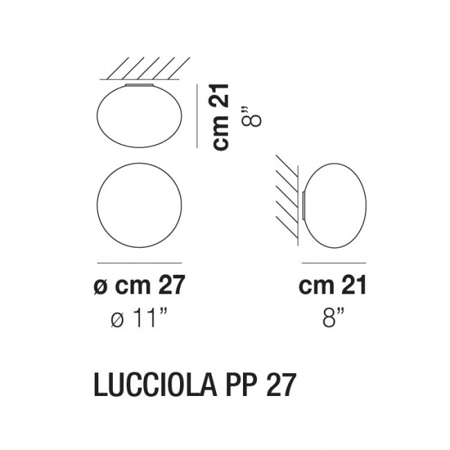 Потолочный светильник Vistosi Lucciola PP 27 BC/ST BC E14 Потолочный светильник Vistosi Lucciola PP 27 BC/ST BC E14
