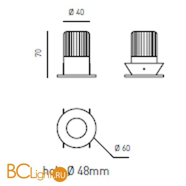Встраиваемый спот (точечный светильник) Axo light Telesius 40 503 07 Встраиваемый спот (точечный светильник) Axo light Telesius 40 503 07