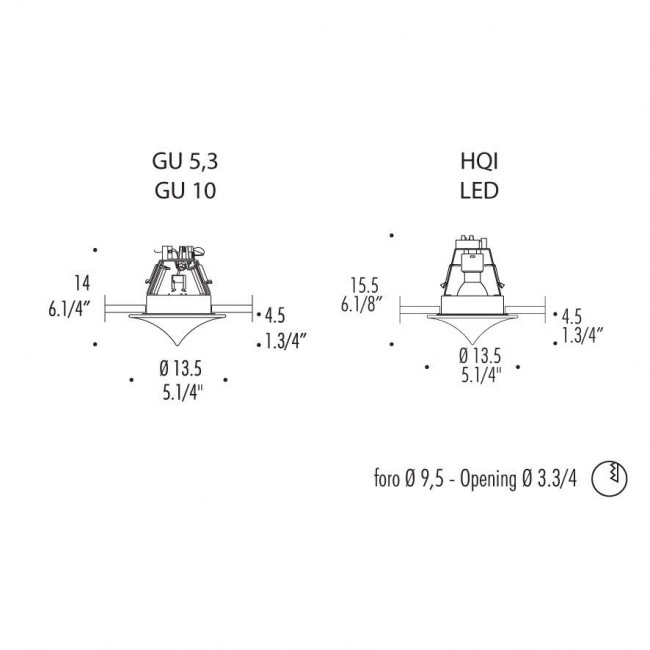 Встраиваемый спот (точечный светильник) Leucos Drop 0004255 Встраиваемый спот (точечный светильник) Leucos Drop 0004255