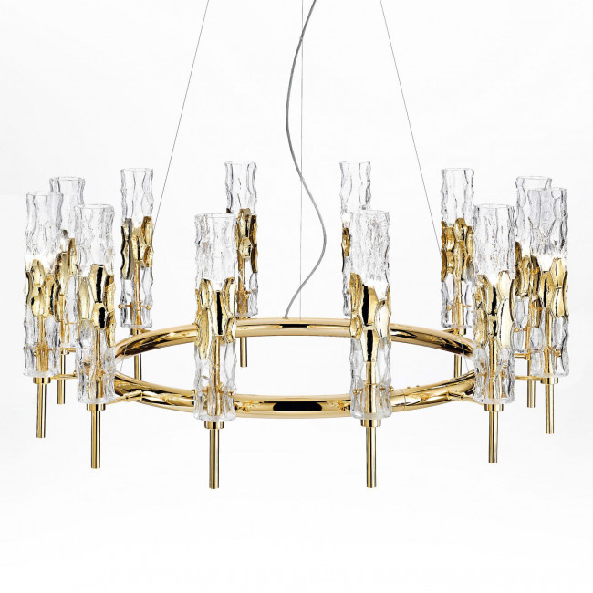 Люстра IDL Bamboo 497/12 24kt gold plated / Murano Glass with gold plated band Люстра IDL Bamboo 497/12 24kt gold plated / Murano Glass with gold plated band