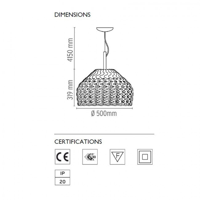 Подвесной светильник Flos Tatou S2 White F7766009