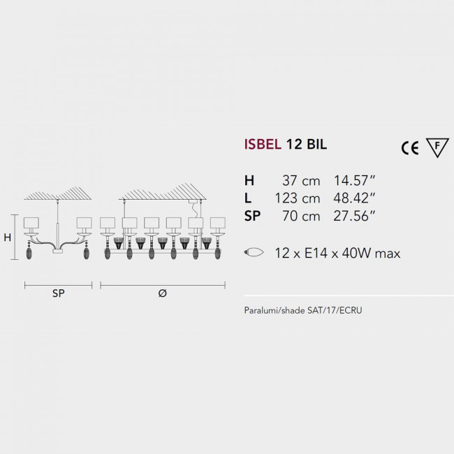 Люстра Masiero Isbel 12 BIL G07