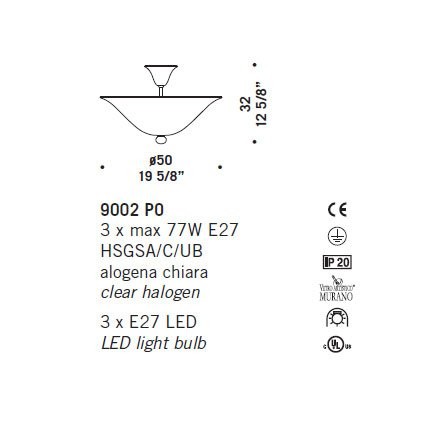 Потолочный светильник De Majo 9002 P0 090020P00 Потолочный светильник De Majo 9002 P0 090020P00