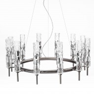 Люстра IDL Bamboo 497/12 satin black nickel / transparent Murano Glass Люстра IDL Bamboo 497/12 satin black nickel / transparent Murano Glass