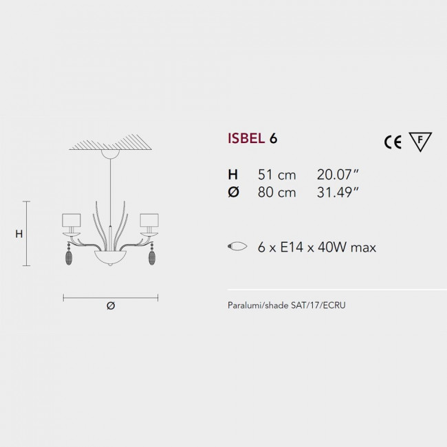 Люстра Masiero Isbel 6 G07