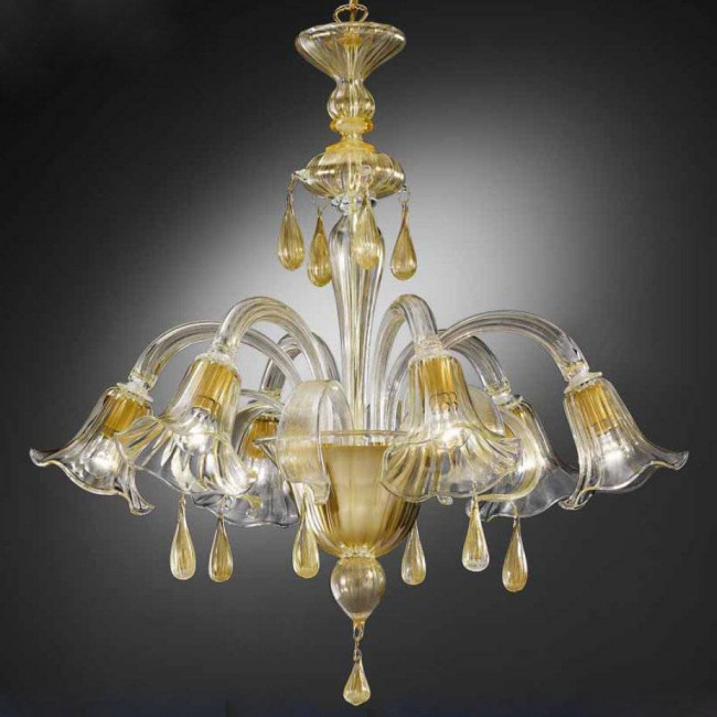 Люстра Vetri Lamp 1182/6 Cristallo/Oro