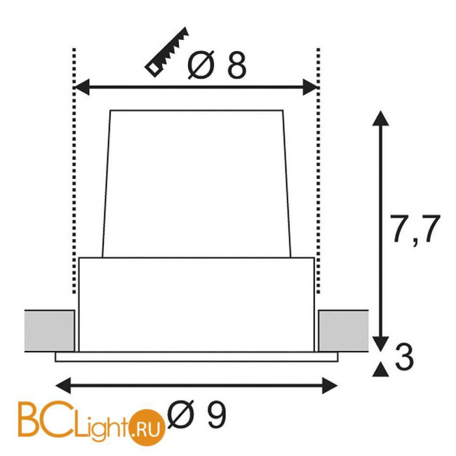Встраиваемый спот (точечный светильник) SLV H-light 114480