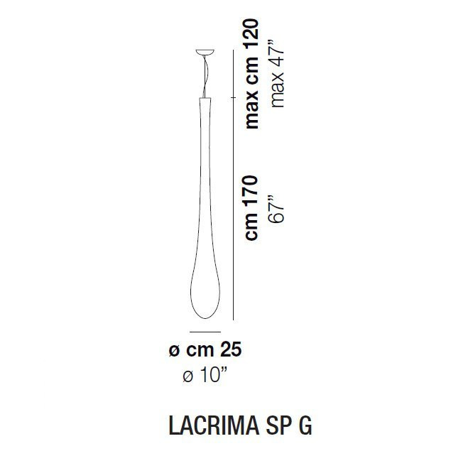 Подвесной светильник Vistosi Lacrima SP G E27 BC NI Подвесной светильник Vistosi Lacrima SP G E27 BC NI