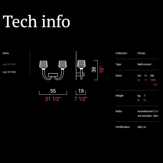 Бра Barovier&Toso Florian 5717/02/AM/CL