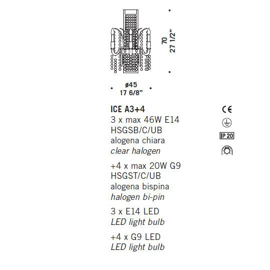 Бра De Majo ICE A3+4 0ICE00A07 Бра De Majo ICE A3+4 0ICE00A07