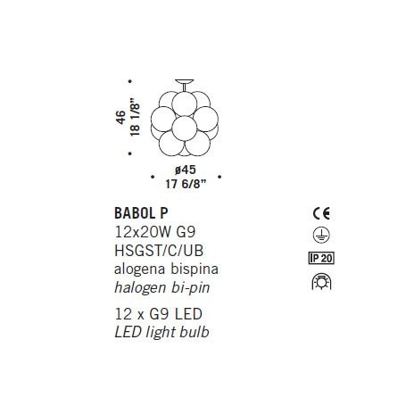Потолочный светильник De Majo BABOL P 0BABO0P00 Потолочный светильник De Majo BABOL P 0BABO0P00
