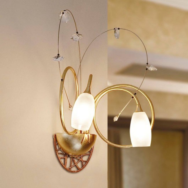 Бра Masca Kikka 1850/A2 Oro brunito / Glass 559 Бра Masca Kikka 1850/A2 Oro brunito / Glass 559