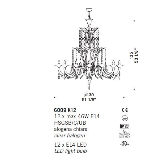 Люстра De Majo 6009 K12 060090K12 black Люстра De Majo 6009 K12 060090K12 black
