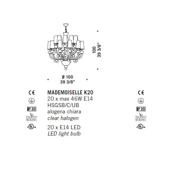 Люстра De Majo MADEMOISELLE K20 0MADE0K21 black Люстра De Majo MADEMOISELLE K20 0MADE0K21 black