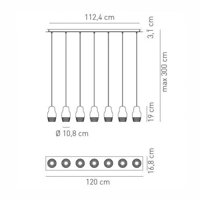 Подвесной светильник Axo Light Fedora SP FEDOR 7 SPFEDOR7ROBCGU1 Подвесной светильник Axo Light Fedora SP FEDOR 7 SPFEDOR7ROBCGU1