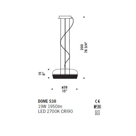 Подвесной светильник De Majo DOME S38 ED 0DOME0S21 Подвесной светильник De Majo DOME S38 ED 0DOME0S21