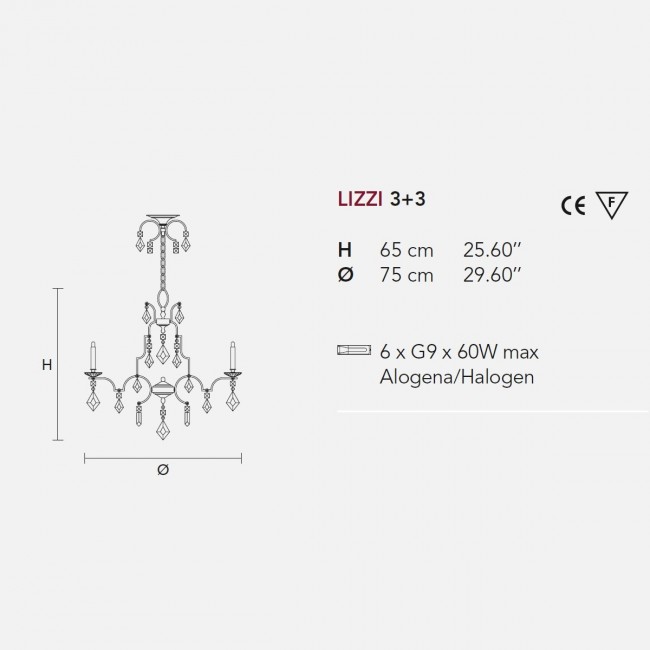 Люстра Masiero Lizzi 3+3 V13