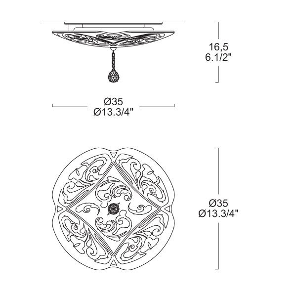 Настенно-потолочный светильник MURANOdue Gallery Charme P-PL 35 Oro 0000446 Настенно-потолочный светильник MURANOdue Gallery Charme P-PL 35 Oro 0000446
