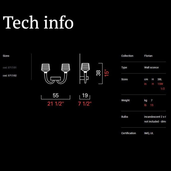 Бра Barovier&Toso Florian 5717/02/BL/CL