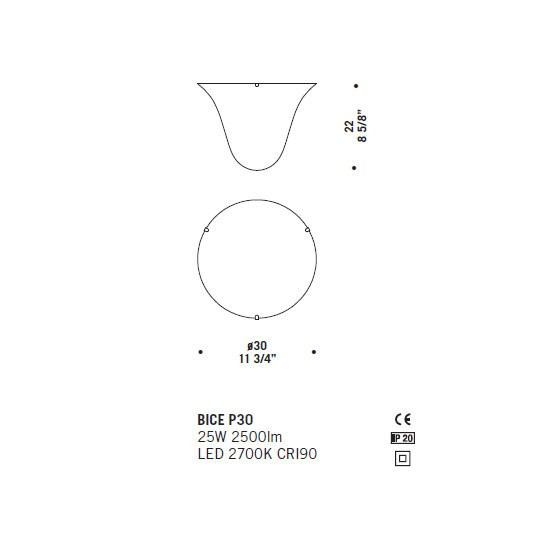 Потолочный светильник De Majo BICE P30 ED 0BICE0P30 Потолочный светильник De Majo BICE P30 ED 0BICE0P30